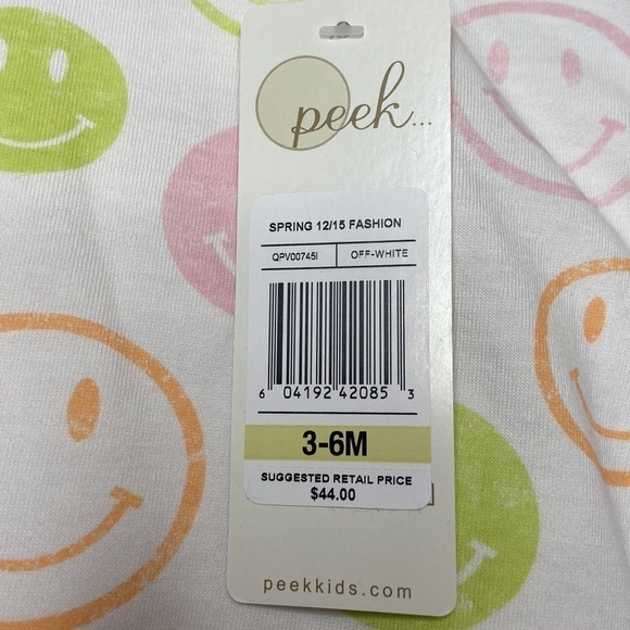 Peek Off-White Shirt and Skirt Spring Fashion 2 Piece Set Size 3-6 Months NWT - Picture 3 of 9